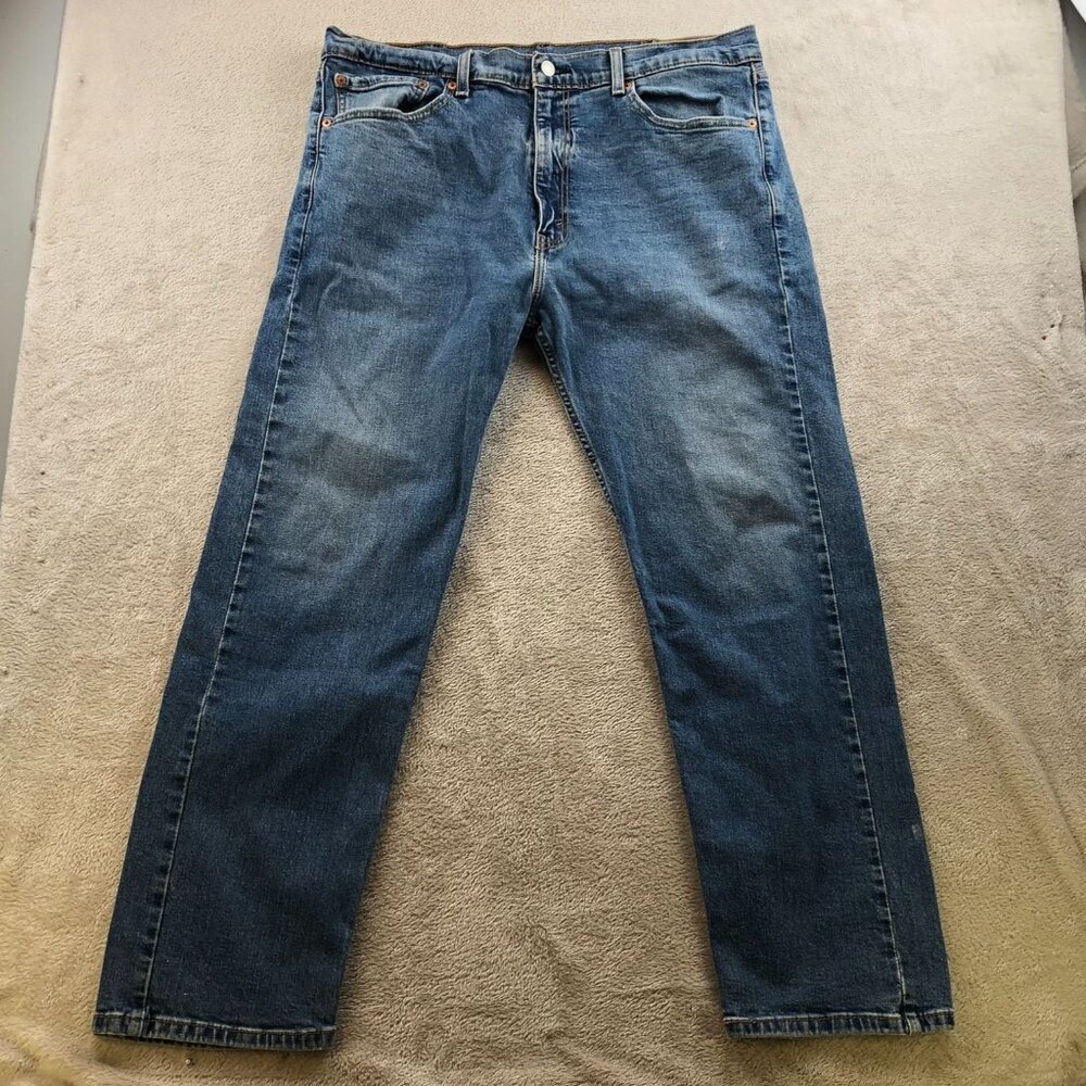 Levis Mens 505 Jeans 38x30 Straight Leg Classic Casual Denim Relaxed Fit Blue - Picture 11 of 12